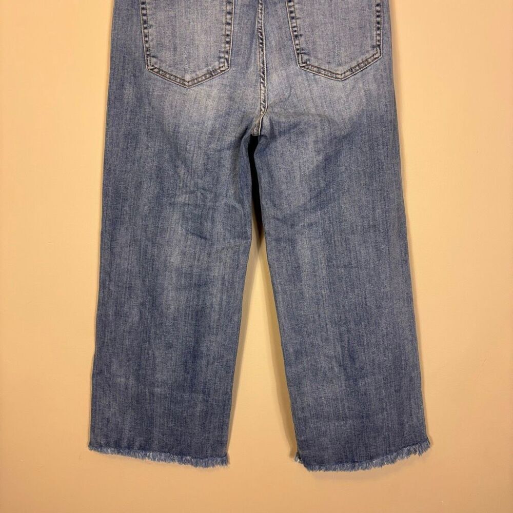 Risen Jeans High Waisted Wide Leg Raw Hem Jeans Size 29 - Picture 6 of 9